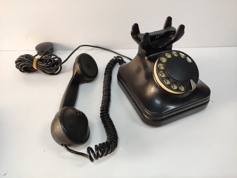 telefono baquelita polonia hungria negro 14.5x24x17 1u